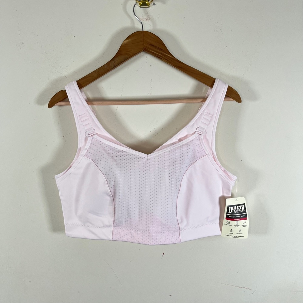 Duluth Trading Co Adjustable Max Bra High Impact Pink Womens 18 NWT